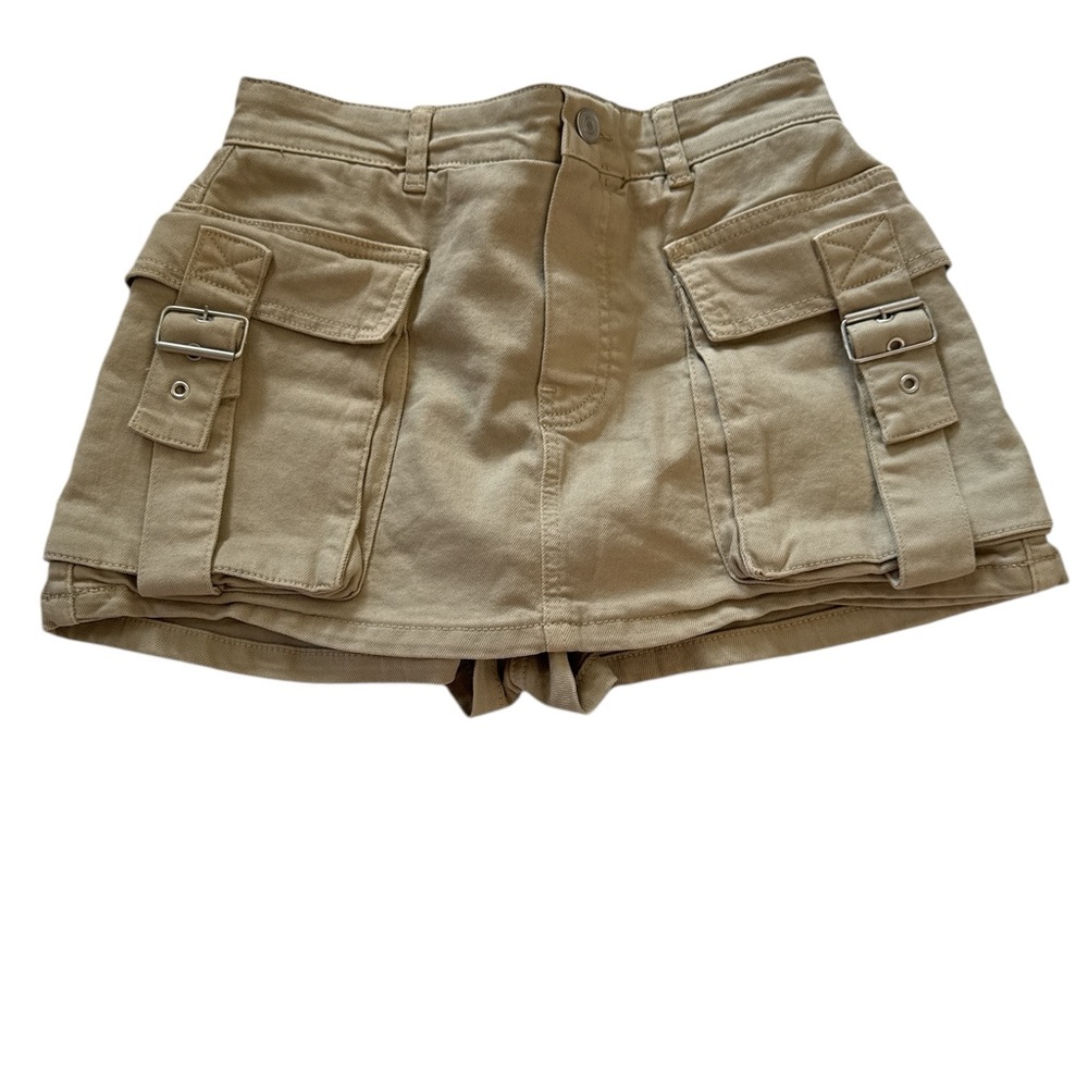 We The Free Cargo Utility Shorts Khaki Size 25 High Rise Military Style - Picture 2 of 11
